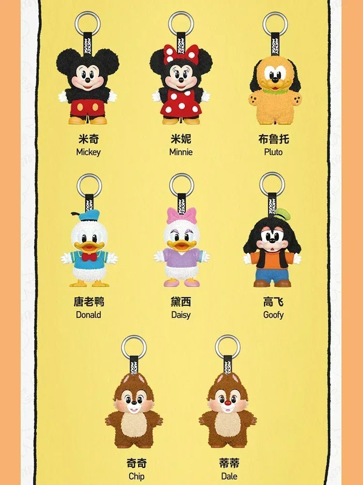 POP MART Mickey Family Cute Together Keychain Series Genuine Mystery Box Blind Box Guess Bag Toys Doll Cute Desktop Ornaments