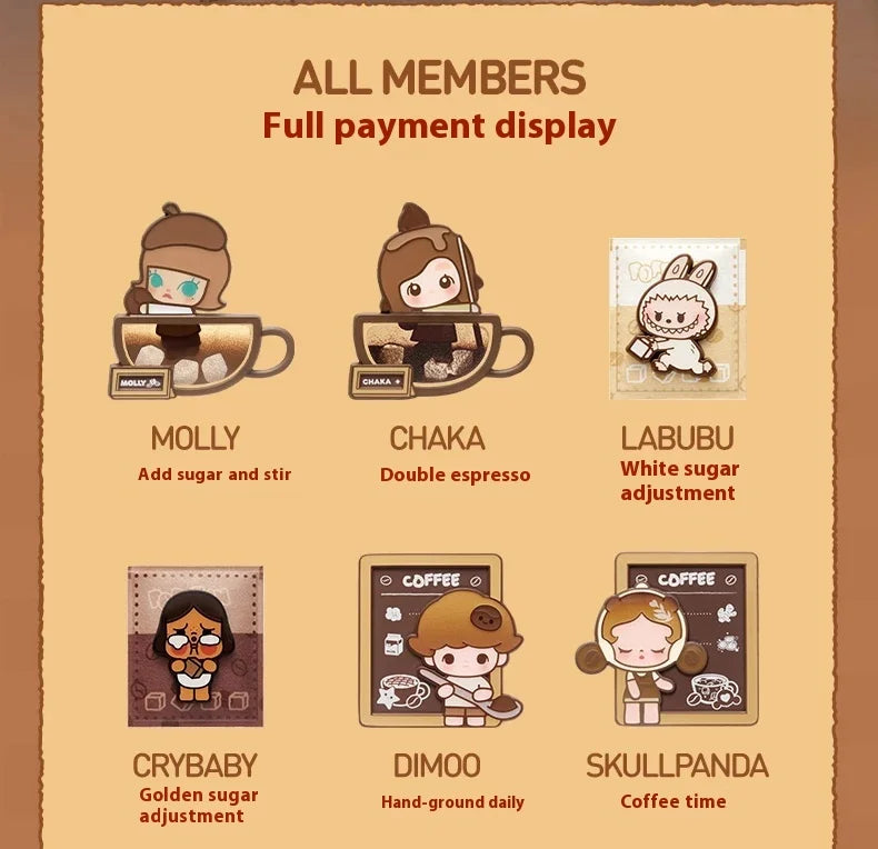 Genuine POP MART Pop Bean Coffee Factory Series Fridge Magnet Blind Box Trendy Toy Room Kitchen Decorat Mystery Box Collect Gift