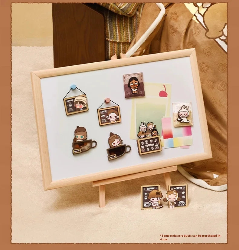 Genuine POP MART Pop Bean Coffee Factory Series Fridge Magnet Blind Box Trendy Toy Room Kitchen Decorat Mystery Box Collect Gift