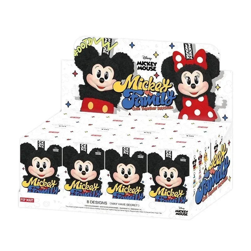 POP MART Mickey Family Cute Together Keychain Series Genuine Mystery Box Blind Box Guess Bag Toys Doll Cute Desktop Ornaments