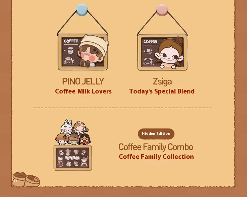 Genuine POP MART Pop Bean Coffee Factory Series Fridge Magnet Blind Box Trendy Toy Room Kitchen Decorat Mystery Box Collect Gift