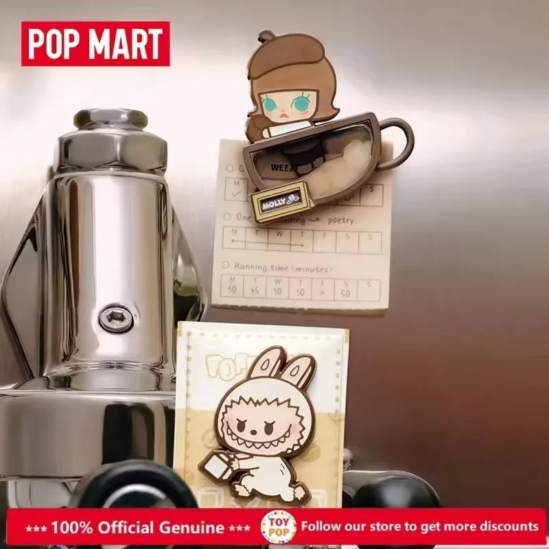 Genuine POP MART Pop Bean Coffee Factory Series Fridge Magnet Blind Box Trendy Toy Room Kitchen Decorat Mystery Box Collect Gift