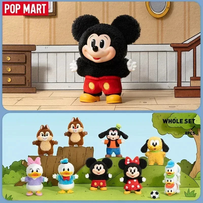 POP MART Mickey Family Cute Together Keychain Series Genuine Mystery Box Blind Box Guess Bag Toys Doll Cute Desktop Ornaments