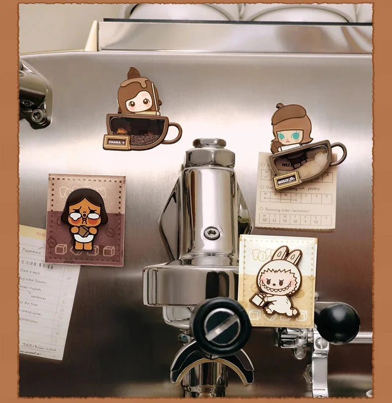 Genuine POP MART Pop Bean Coffee Factory Series Fridge Magnet Blind Box Trendy Toy Room Kitchen Decorat Mystery Box Collect Gift