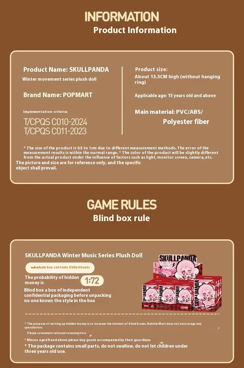 Original Skullpanda Winter Music Series Blind Box Pendant Sp Doll Desktop Ornament Christmas Peripheral Exquisite Surprise Gift