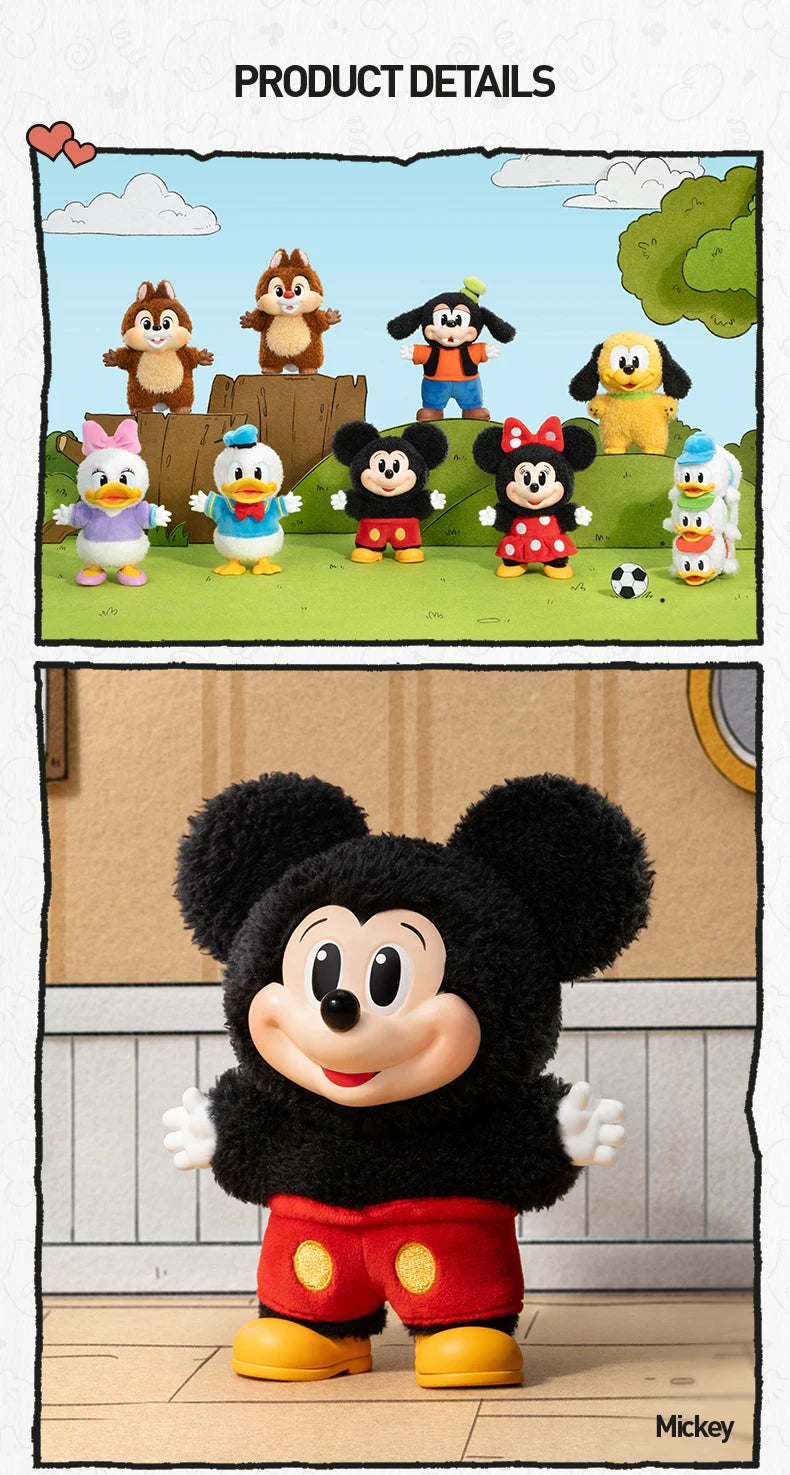 POP MART Mickey Family Cute Together Keychain Series Genuine Mystery Box Blind Box Guess Bag Toys Doll Cute Desktop Ornaments