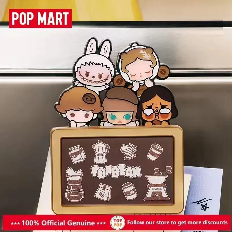 Genuine POP MART Pop Bean Coffee Factory Series Fridge Magnet Blind Box Trendy Toy Room Kitchen Decorat Mystery Box Collect Gift