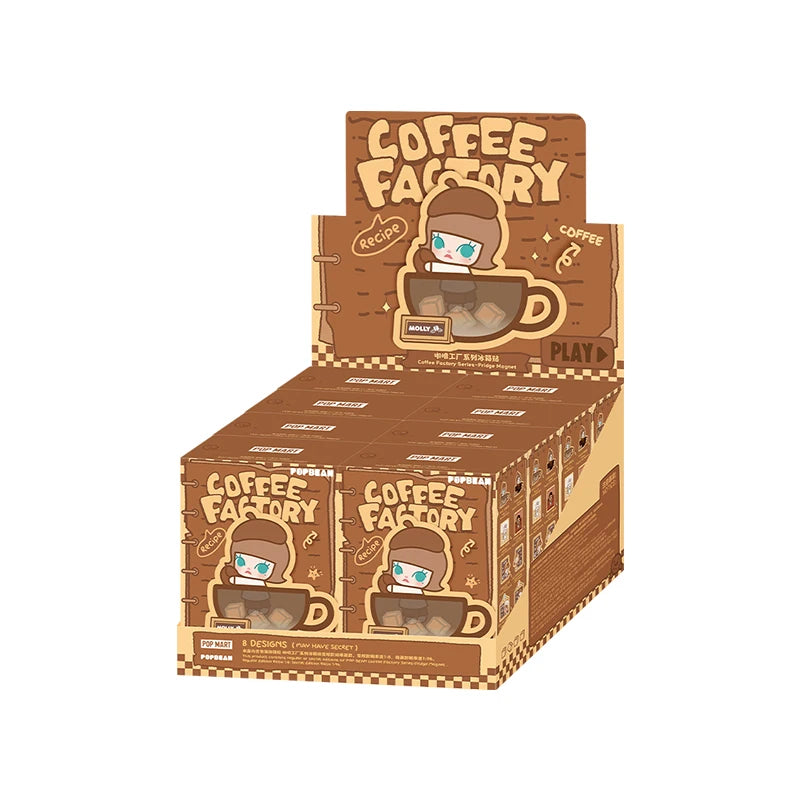 Genuine POP MART Pop Bean Coffee Factory Series Fridge Magnet Blind Box Trendy Toy Room Kitchen Decorat Mystery Box Collect Gift