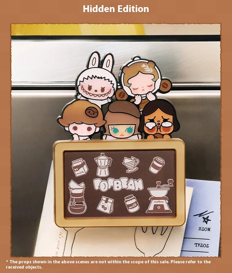 Genuine POP MART Pop Bean Coffee Factory Series Fridge Magnet Blind Box Trendy Toy Room Kitchen Decorat Mystery Box Collect Gift
