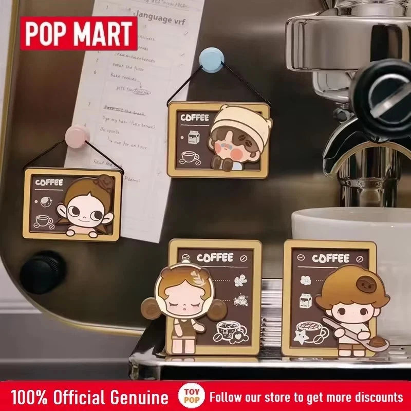Genuine POP MART Pop Bean Coffee Factory Series Fridge Magnet Blind Box Trendy Toy Room Kitchen Decorat Mystery Box Collect Gift