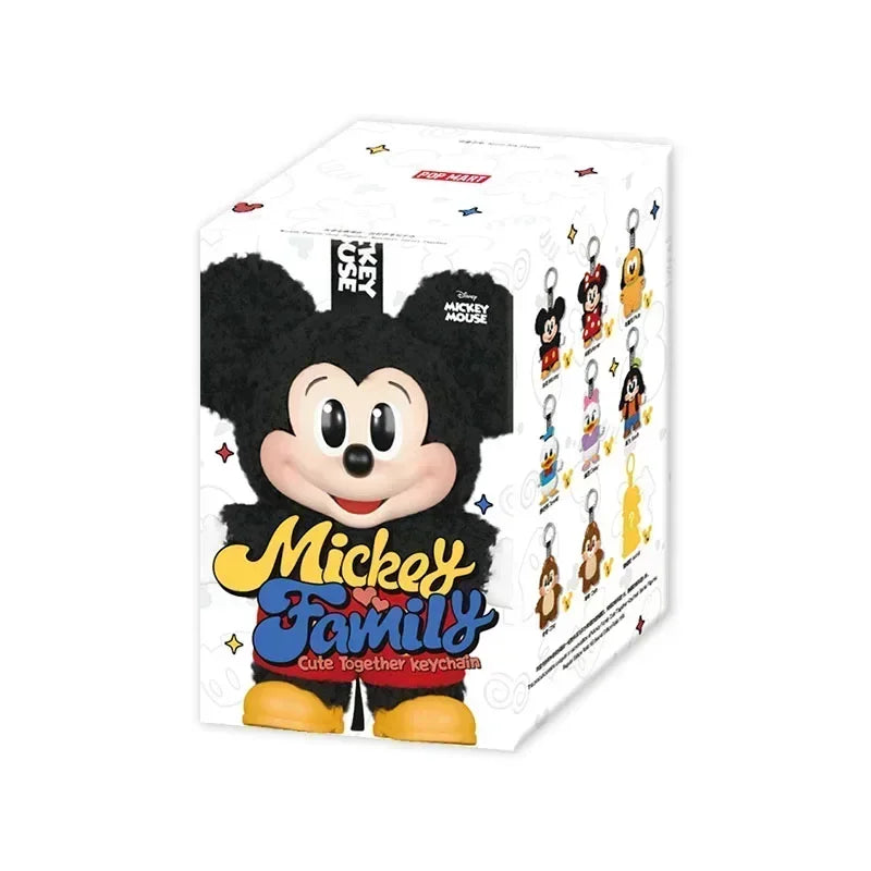 POP MART Mickey Family Cute Together Keychain Series Genuine Mystery Box Blind Box Guess Bag Toys Doll Cute Desktop Ornaments